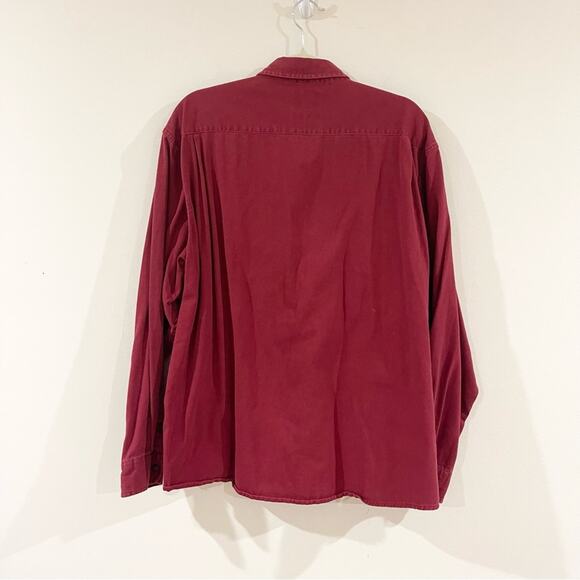 Wrangler comfort flex button front casual shirt men’s size 2XL burgundy - Picture 7 of 7